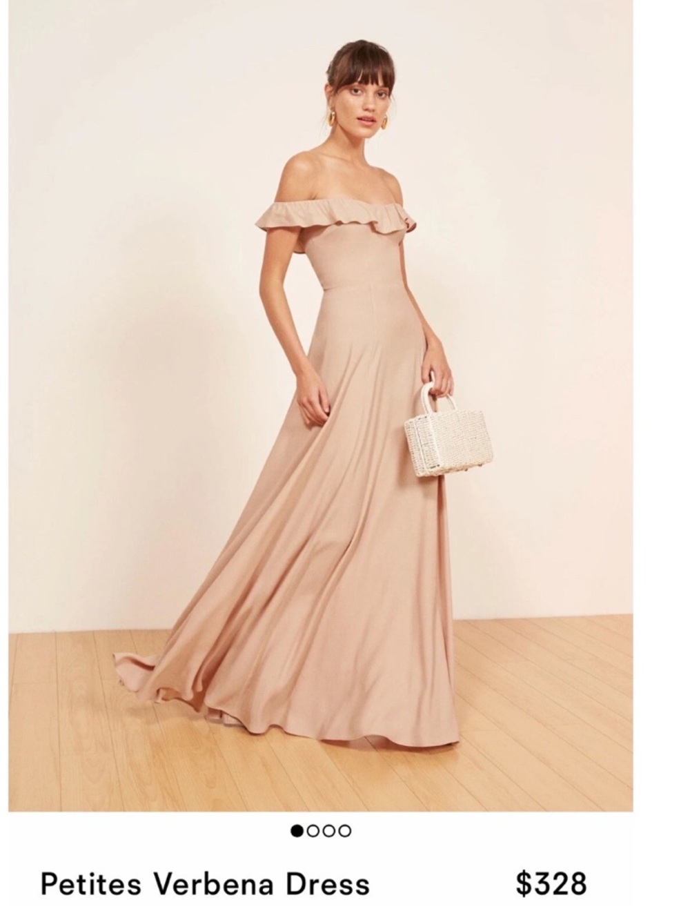 Reformation Pink Blush Verbena Off Shoulder Ruffle Maxi Dress Size 8 DAMAGED - Picture 5 of 11
